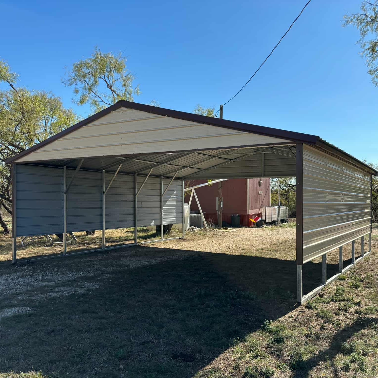 Triple Wide Carport 18x25x8 Vertical